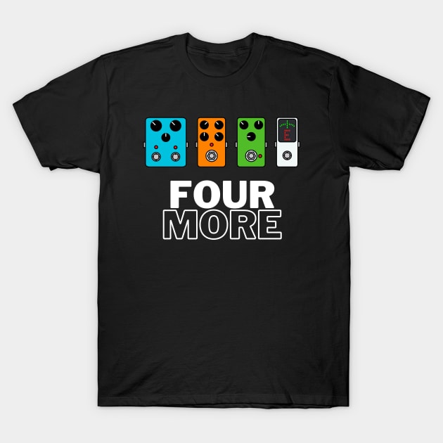 Four More Guitar Pedals Dark Theme T-Shirt by nightsworthy